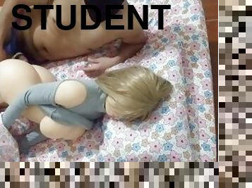 asiatisk, fitta-pussy, student, anal, brudar, cumshot, tonåring, samling, första-gången, ung18