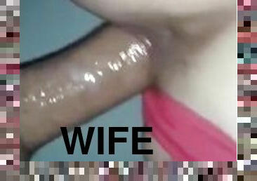Wife creams on husbands dick