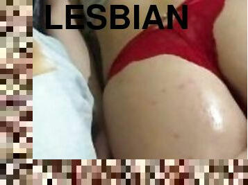 lesbienne, massage, pieds, fétiche