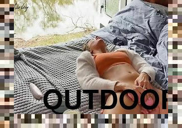 Fingering Kate Marley in Nature - Real Outdoor Orgasm at the Campsite