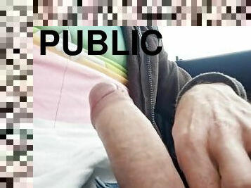 masturbation, public, voiture, attrapée, bite, clignotant