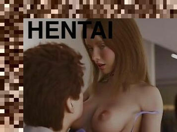 dupla, összekötve, főiskola, anime, hentai