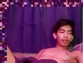 asiatisk, masturbation, gigantisk-kuk, gay, juckande, sprut, kåt, piercad, filipinsk, twink