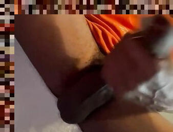 masturbation, public, amateur, ejaculation-sur-le-corps, ébène, énorme-bite, assez, solo, bite