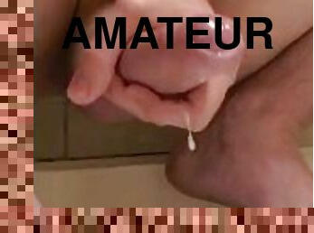 bad, masturbation, amatör, cumshot, juckande, sprut, dusch, ensam, vått, kuk