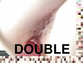 cul, masturbation, orgasme, chatte-pussy, amateur, anal, jouet, double, blonde, gode