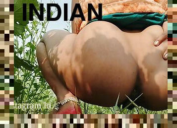 18 + Indian Bhabhi Desi Outdoor New Open Field Showing Big Ass And Natural Boobs Hindi Video