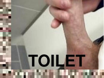 boy gets horny at the airport and jerks off in the toilet