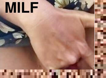 orgasm, publik, fitta-pussy, kvinnligt-sprut, amatör, mogen, milf, par, fingerknull, kåt