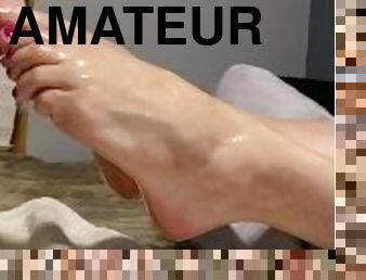 amateur, milf, maman, pieds, mère, fétiche, solo, orteils