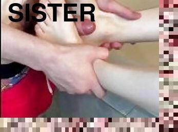 foot masturbation with pissing