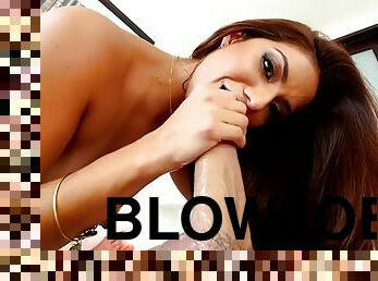 Stacked latina isabella de santos strokes and blows till it explodes