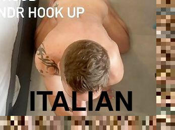 Grindr Hook Up with hot Italian guy Blowjob Big dick, Big balls, Thick cum