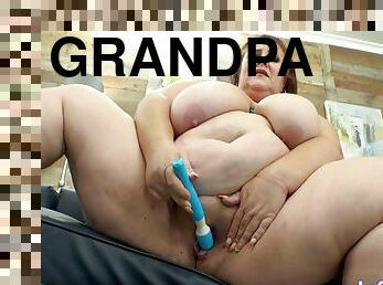 traseiros, teta-grande, pai, orgasmo, maduro, brinquedo, bbw, natural, sozinho, avô-grandpa