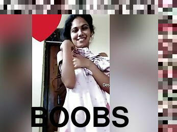 Shy Mallu Girl Shows Her Boobs And Pussy