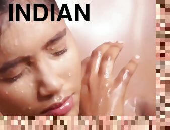 baden, dilettant, indianer, dusche, allein, brunette