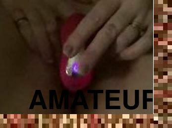Using cum as lube for my toy (Pussy close up)