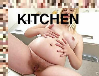Jessica Hard Strips Naked In Kitchen All Pregnant