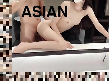 asiatique, femme, amateur, ados, pappounet, minuscule, ados-asiatique