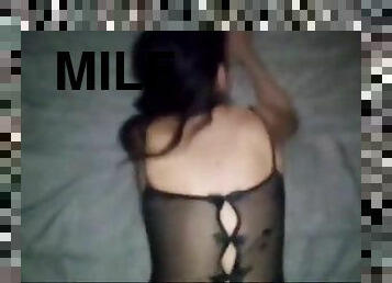 Fucking a milf in sexy lingerie with big tits and a good ass