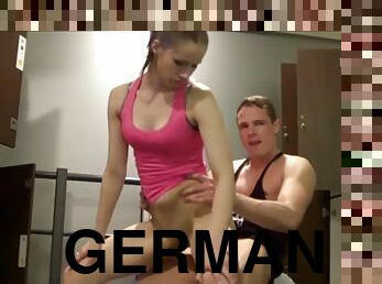 Scandalous fuck right in the fitness room - german teen couple