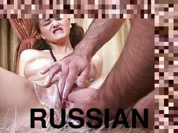 fisting, russe, ados, kinky, brunette, taquinerie