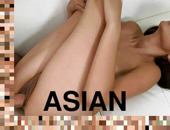 Hot sexy Asian Miko takes a big dick and jizz load