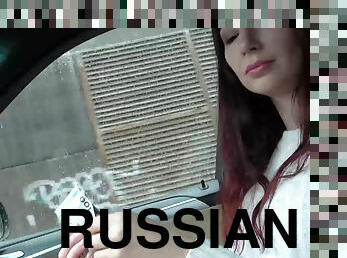 Russian Violetta get fucked hard in the backseat for money