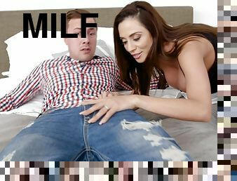 Milf Ariella Ferrera gets stepson's dick between her melones and legs