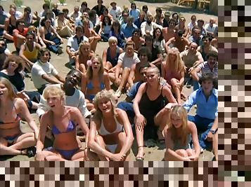 Hippie community with public nudity, lesbian and group sex