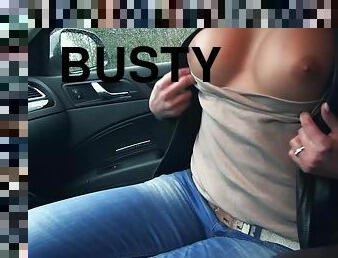 Busty teen Victoria Sweet pays for a lift with her trimmed cunt