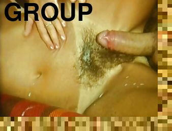 anal, fellation, ejaculation-sur-le-corps, vintage, sexe-de-groupe