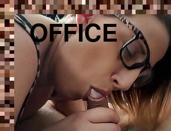 Office slut visits me during my lunch break! Dirty slut wants my cock