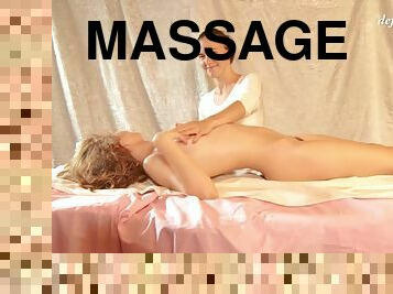 Hot virgin teen gets a massage