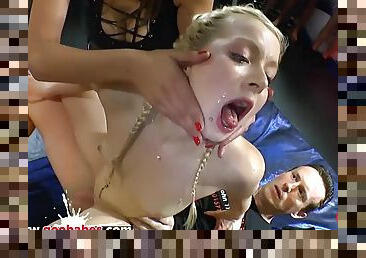 Double Penetration for Tiny blond PornaBella - German Goo Girls