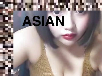 asiatique, mamelons, japonais, webcam, solo