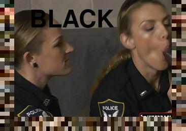Young Girl black soldier let the officers sucks his big male pole