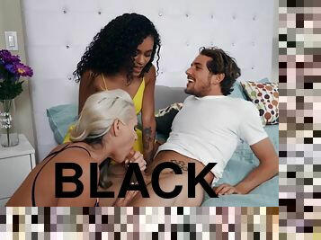 A dude brings his black girlfriend home to do a threesome with his mom
