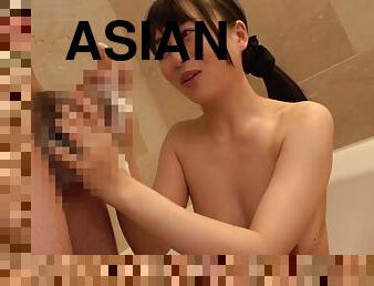 Asian amateur mature in bath