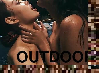 Pool party turned into sex for Sabina & Autumn