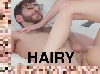 Hairy 18 year old greedy deepthroat slut fucked by big white cock