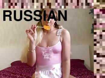 masturbácia, ruské, spálňa, webkamera, sólo, malé-prsia