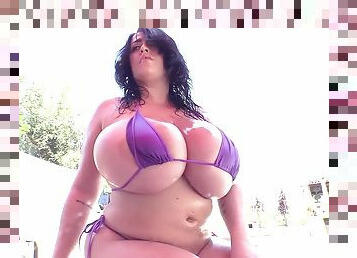 Leanne Crow - Purple Poolside 1 in bikini
