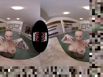 Milf Wet Solo - Big fake tits in POV VR in the pool