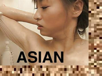 asiatique, baignade, chatte-pussy, babes, ados, japonais, pieds, douce, fétiche, douche