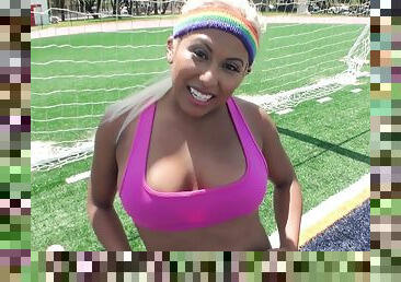 Latina Loses Her Wager - tennis star Desiree Lopez gives sloppy POV blowjob