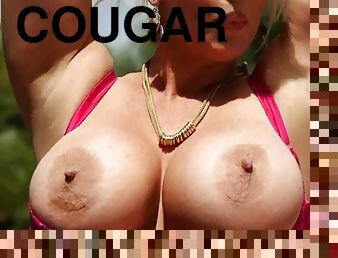 Horny cougar with sexy big tits