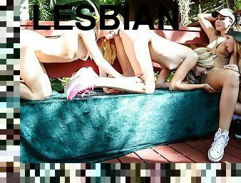 Leaked summer camp lesbian party intercourse video