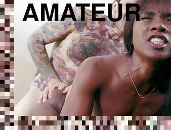 poilue, amateur, anal, fellation, ejaculation-sur-le-corps, ébène, hardcore, pornstar, black, trio