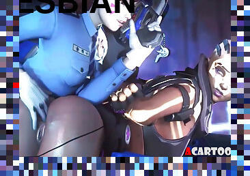 Overwatch babes lesbian and hard sex hammering time